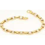 Luxusní zlatý článkový náramek 19 cm ZLNA1546F + Dárek zdarma