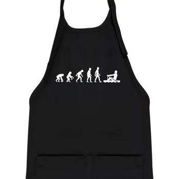 Kuchyňská zástěra Evoluce veslování 1 človek - Dětská zástěra na vaření - Univerzální velikost ( Černá )