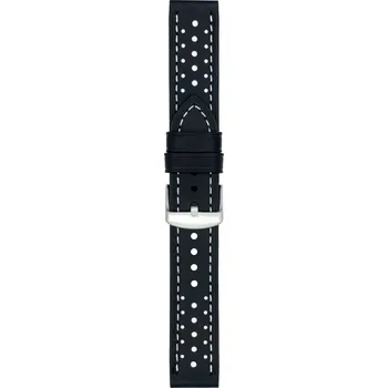 Kožený řemínek na hodinky 20 mm černý