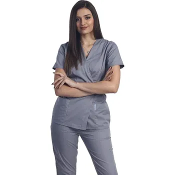 Zdravotnický oděv Šedá zdravotnická halenka - pásek - dámská | drinuniforma.cz