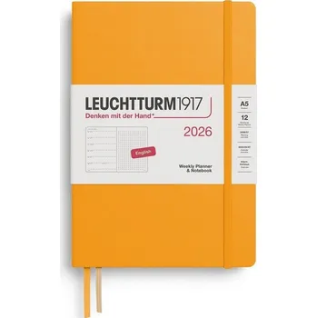 Diář Weekly Planner & Notebook 2026 Medium (A5) Rising Sun - tečkovaný