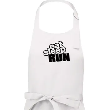 Kuchyňská zástěra Eat sleep run velké - Pánská zástěra na vaření - Univerzální velikost ( Bílá )