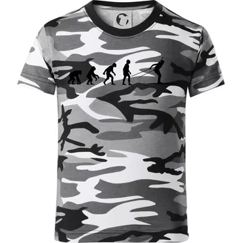 Chlapecké tričko Biathlon Evoluce Běh - Dětské maskáčové triko - 122 cm/6 let ( Šedý maskáč )