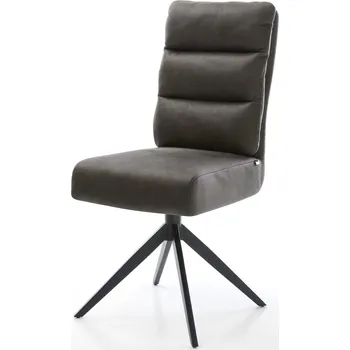 Jídelní židle DELIFE Jídelní židle Pela-Flex mikrovlákno antracit vintage křížová podnož široká černá 360° otočná houpací funkce taštičkové pružiny