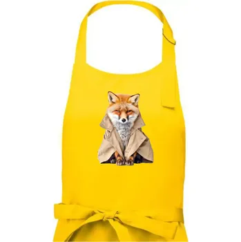 Kuchyňská zástěra Liška v kabátu - Dámská zástěra na vaření - Univerzální velikost ( Žlutá )