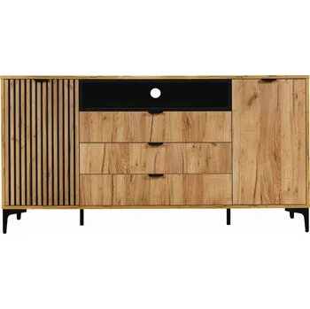 Šatní skříň ARTEN (NANO Systems s.r.o.) Komoda Piano 2D3S zlatý dub/černá