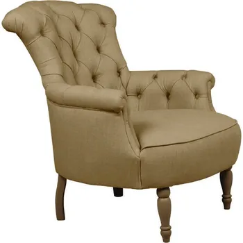 Křeslo Solenzara Čalouněné křeslo Tyler Armchair buttons - NC-7127B Látkové čelounění: TC-048, Povrchová úprava nohou: Natural Beech S520N