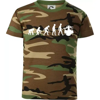 Evoluce bubeník - Dětské maskáčové triko - 146 cm/10 let ( Hnědý maskáč )