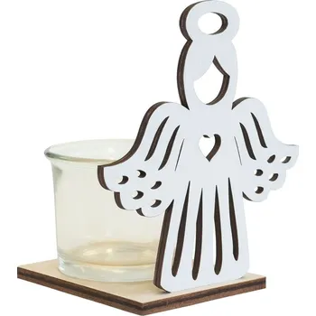 Svícen Svícen anděl bílý 11cm 9305210