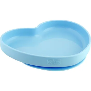 Talíř CHICCO Talíř silikonový srdíčko, modrozelená 9m+