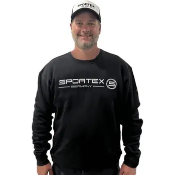 Rybářské oblečení Mikina Sportex s Logem Sweat Shirt Černá Velikost M