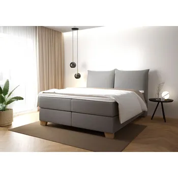 Postel Brisa 180x200 cm tmavě šedá, matrace Bonell, PUR pěna, vyšší tuhost - VBAz 180x200 cm šedá