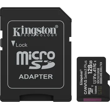 Paměťová karta Kingston Canvas Select Plus/Micro SDXC/128GB/UHS-I U1 / Class 10/+ Adaptér