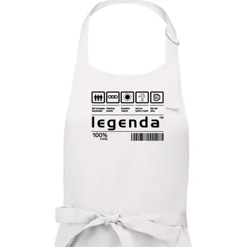 Kuchyňská zástěra Čárový kód - Legenda - Pánská zástěra na vaření - Univerzální velikost ( Bílá )