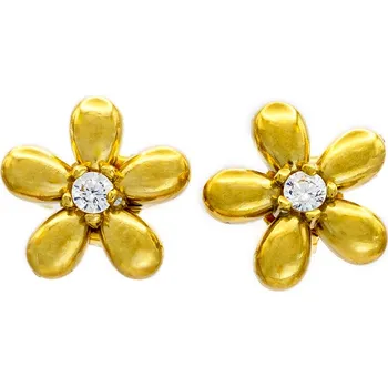 Náušnice BRUNOshop.cz Náušnice KYTIČKA s kamínkem GOLD