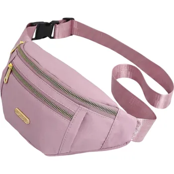 Ledvinka Ledvinka s duhovacím efektem z nylonu 31 cm – vnitřní kapsa na zip, zadní kapsa, nastavitelný popruh růžová