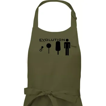 Kuchyňská zástěra Evoluce ženy - Pánská zástěra na vaření - Univerzální velikost ( Khaki )