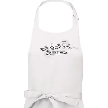Kuchyňská zástěra Vysoké Tatry - profil cesty - Dámská zástěra na vaření - Univerzální velikost ( Bílá )