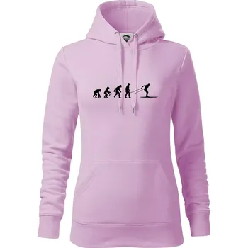 Dámská mikina Evoluce běhu - běžky - Mikina dámská Cape s kapucí - XS ( Orchid )