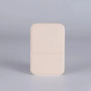 Zrcadlo Skládací kosmetické zrcátko 10,8 × 7 cm PU kůže Kompaktní make-up zrcátko Stolní zrcátko Malé přenosné zrcátko na cesty Barevné zrcátko krémová