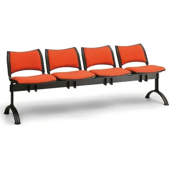 Čalouněná lavice SMART, 4-sedák - černé nohy, zelená