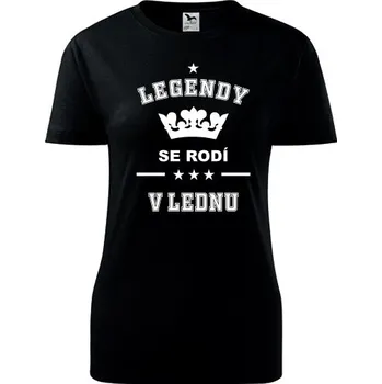 Dámské tričko Černé dámské tričko Legendy se rodí v lednu - dárek k 50 narozeninám pro ženu - barva černá - velikost L
