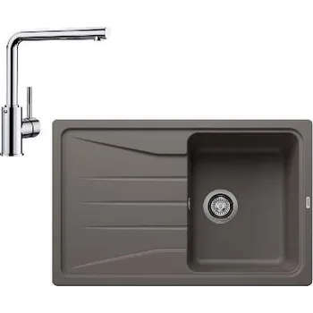 Granitový dřez Blanco - Set dřezu Sona 45 S a baterie Mila, šedá vulkán/chrom SET 08-A 25 MILA sedvu