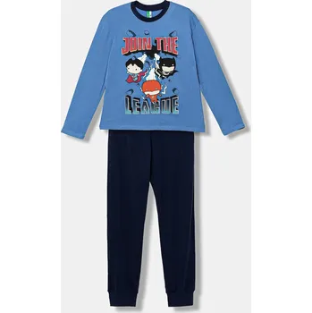 Chlapecké pyžamo Dětské bavlněné pyžamo United Colors of Benetton 3VR50P08V.G.seasonal modrá 55X, vel. 90