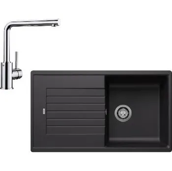 Granitový dřez Blanco - Set dřezu Zia 5 S a baterie Mila, černá/chrom SET 10-B 25 MILA cer