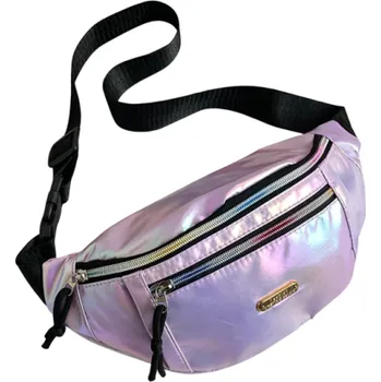 Ledvinka Ledvinka s duhovým efektem 31 x 15 x 8 cm Dámská a pánská taška na zip Nastavitelný popruh Vnitřní kapsa na zip Cestování fialová