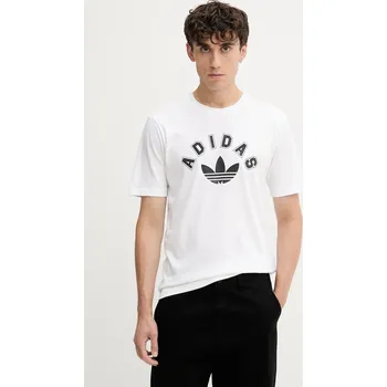 Pánské tričko Bavlněné tričko adidas Originals Trefoil JV7752 bílá 00X, vel. L