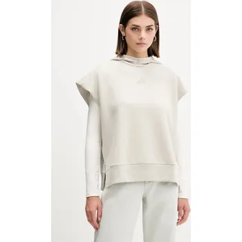 Dámská mikina Mikina adidas ALL SZN dámská, béžová barva, s kapucí, hladká, JV9887 01X, vel. XS