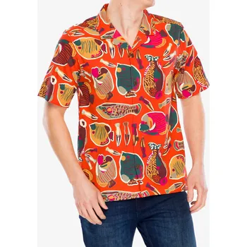 Pánská košile Turistická košile Patagonia Tropical Island Camp Shirt - wrasse/pollinator orange