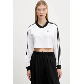 Tričko s dlouhým rukávem adidas Originals Jacquard Ls Top JV9740 bílá 00X, vel. M
