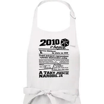 Kuchyňská zástěra 2010 v kostce - Pánská zástěra na vaření - Univerzální velikost ( Bílá )