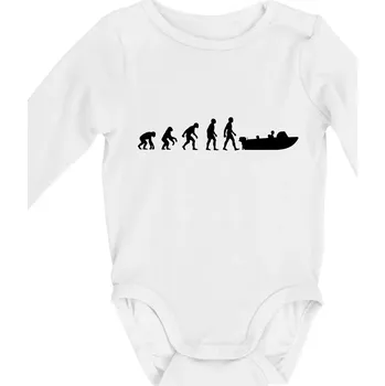 Kojenecký body Evoluce člun - Body kojenecké s dlouhým rukávem - Dlouhý r. do 3 měs ( Bílá )