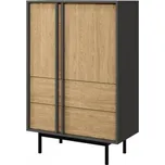 Regál Wektus 2S2D WK05, Barva: antracit / dub olejovaný MIRJAN 5903211424946