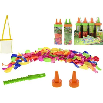 Vodní bomby 120 ks s plničkou - mix barev (zelená, oranžová)