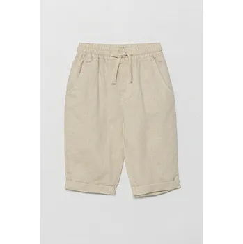 Chlapecké kalhoty Dětské plátěné kalhoty United Colors of Benetton béžová barva, 43WBGF01H 43WBGF01H.P.Seasonal 80X, vel. 90