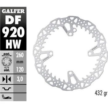 Brzdový kotouč Přední brzdový kotouč SHERCO SE 125 '21-'24 250SE/SEF '14-'24 300SE/SEF '14-'24 450SEF '15-'24 (260X120X3MM), GALFER