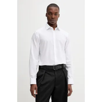 Pánská košile Košile Calvin Klein pánská, bílá barva, regular, s klasickým límcem, LV019EU001 00X, vel. 39