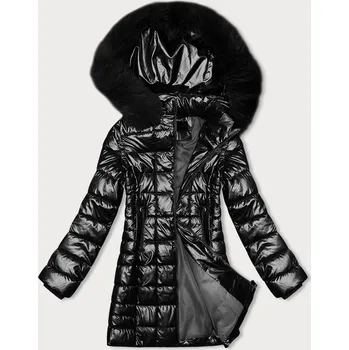 Černá metalická dámská bunda s kapucí J Style (16M9120-392) odstíny černé XL (42)