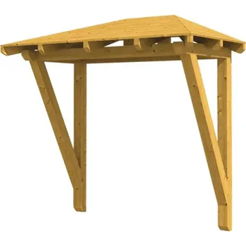 Stříška nad vchodové dveře Vchodová stříška Skanholz Wismar 2, 258x126 cm světlý dub