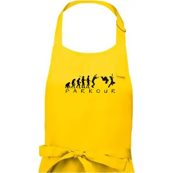Kuchyňská zástěra Parkour evoluce - Dámská zástěra na vaření - Univerzální velikost ( Žlutá )