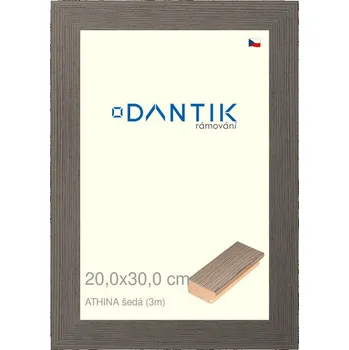 Rám na obraz DANTIK rámeček 20x30 | ATHINA šedá (Sklo Čiré) (Vyrobeno s láskou u nás v DANTIKU)