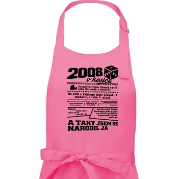 Kuchyňská zástěra 2008 v kostce - Pánská zástěra na vaření - Univerzální velikost ( Růžová )