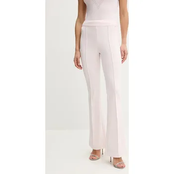 Dámské kalhoty Kalhoty Guess EVELINA dámské, růžová barva, zvony, high waist, W4YB01 KCBO2 W4YB01.KCBO2 03X, vel. L