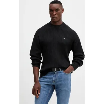 Pánský svetr Bavlněný svetr Calvin Klein Jeans LV04RD314G černá 99X, vel. M
