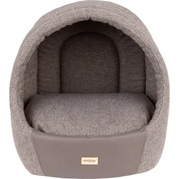 Pelíšek pro psa Kukaň pro psy MILLY béžová velikost M 40x40x42 cm