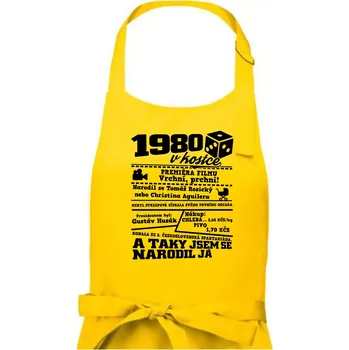 Kuchyňská zástěra 1980 v kostce - Pánská zástěra na vaření - Univerzální velikost ( Žlutá )